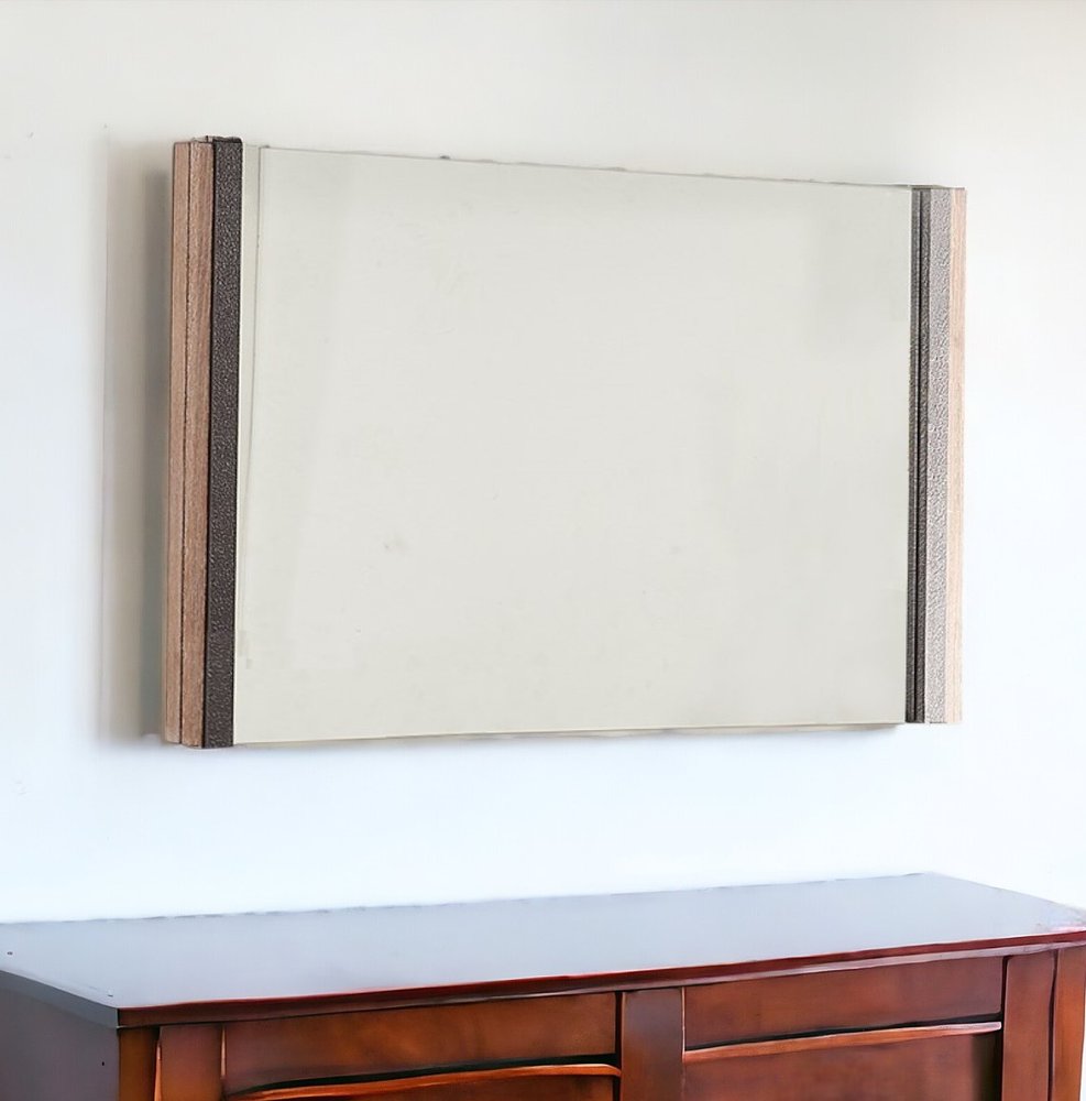 35" Natural Wood Framed Accent Mirror HomeRoots