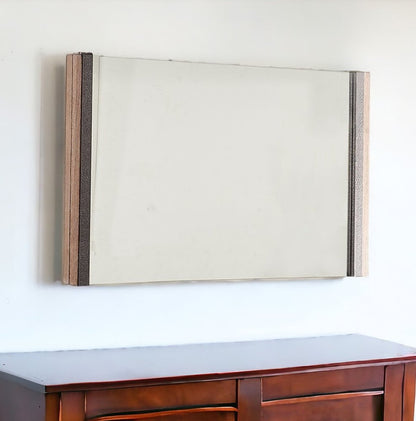 35" Natural Wood Framed Accent Mirror HomeRoots