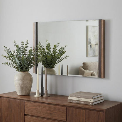 35" Natural Wood Framed Accent Mirror HomeRoots