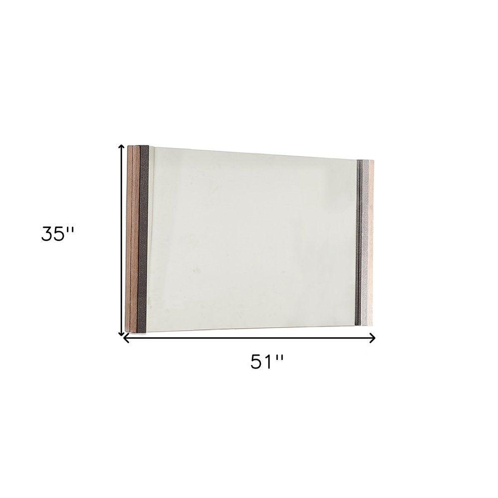 35" Natural Wood Framed Accent Mirror HomeRoots