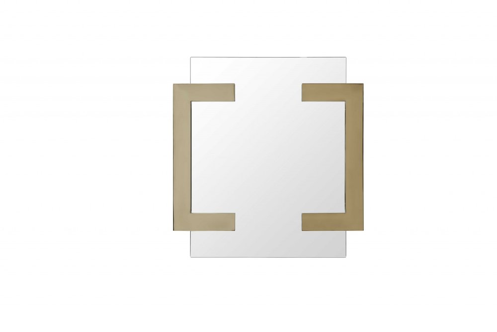 35" Gold Abstract Metal Framed Accent Mirror HomeRoots