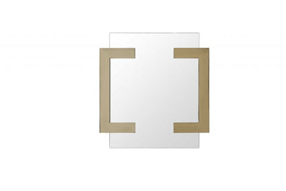 35" Gold Abstract Metal Framed Accent Mirror HomeRoots