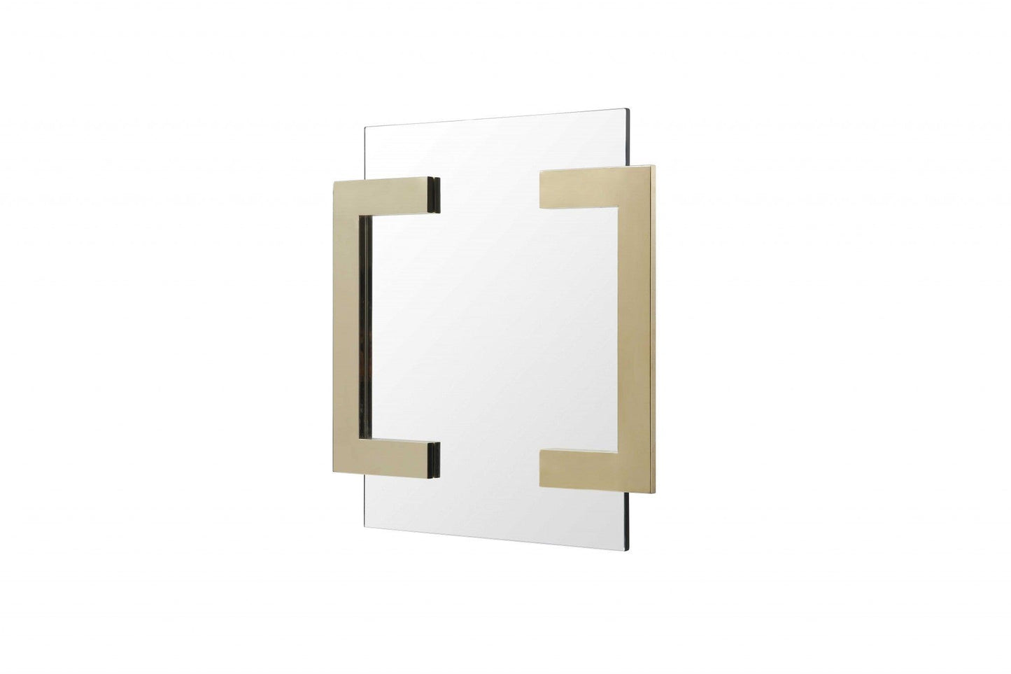 Gold Rectangle Accent Metal Mirror - FurniFindUSA