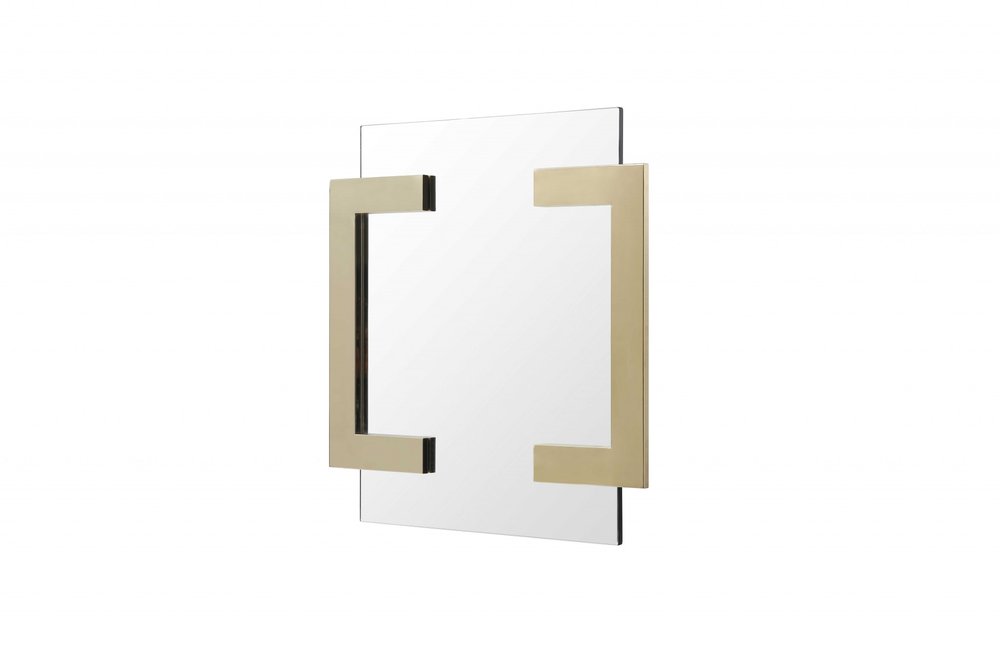 35" Gold Abstract Metal Framed Accent Mirror HomeRoots