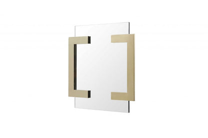 35" Gold Abstract Metal Framed Accent Mirror HomeRoots