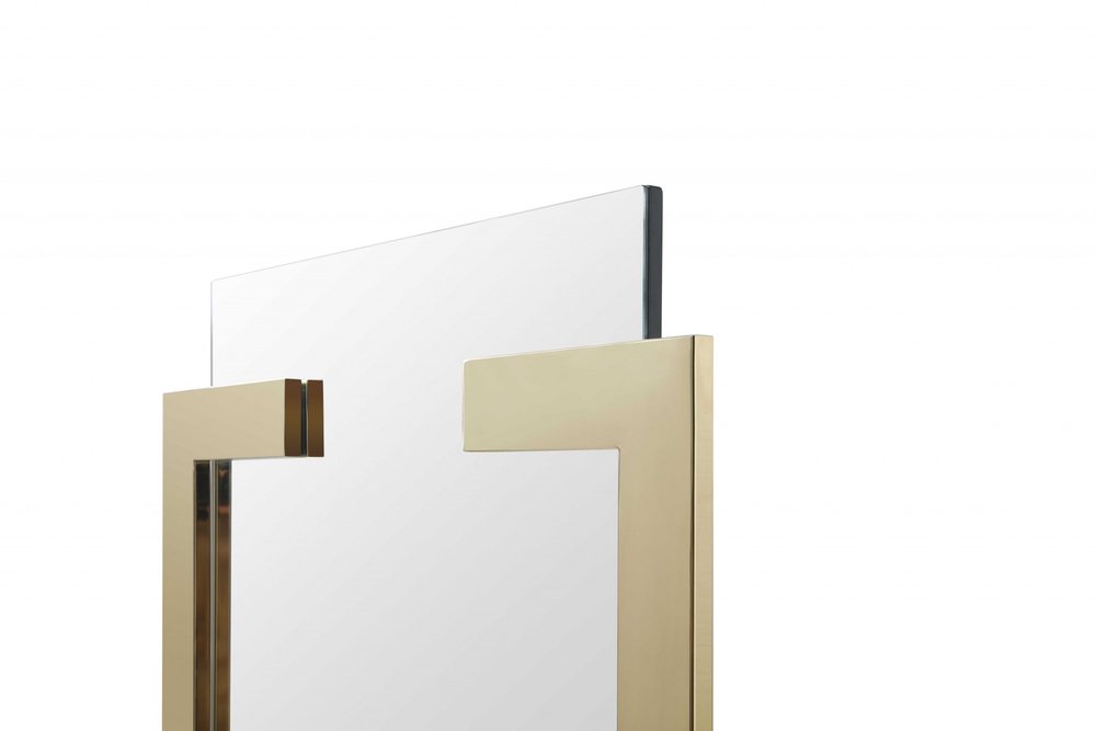 35" Gold Abstract Metal Framed Accent Mirror HomeRoots