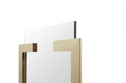 35" Gold Abstract Metal Framed Accent Mirror HomeRoots