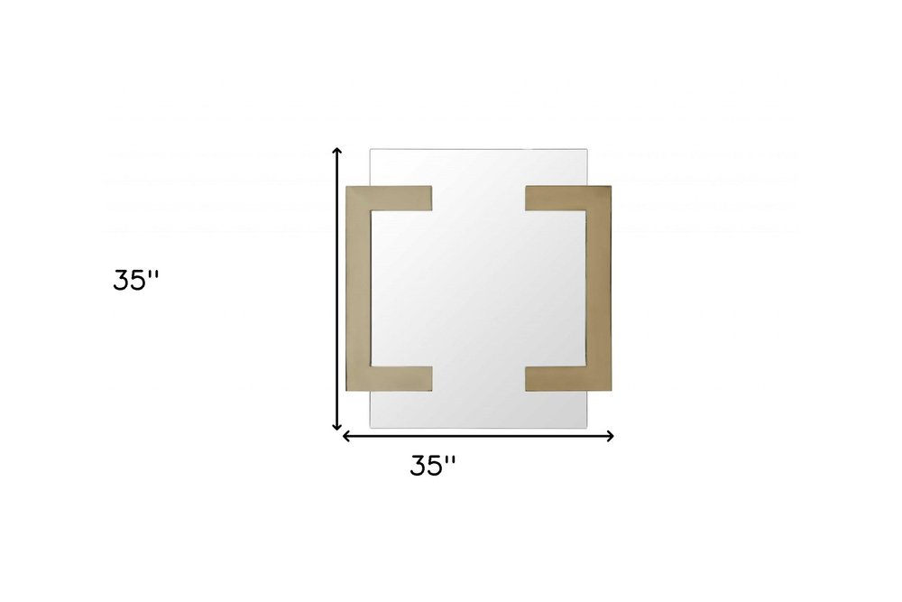 35" Gold Abstract Metal Framed Accent Mirror HomeRoots
