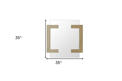 35" Gold Abstract Metal Framed Accent Mirror HomeRoots
