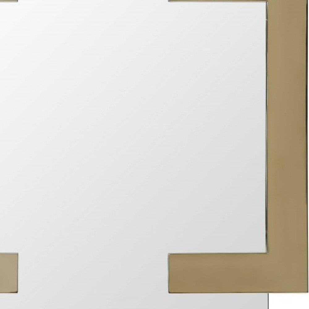 Gold Rectangle Accent Metal Mirror - FurniFindUSA