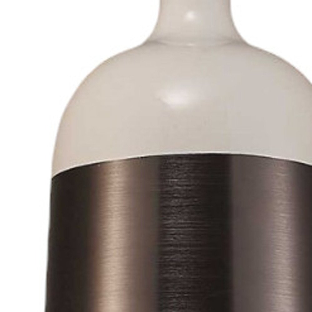 Brown And White Cylinder Metal Ceiling Light With Brown Shades HomeRoots