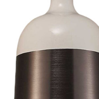 Brown And White Cylinder Metal Ceiling Light With Brown Shades HomeRoots
