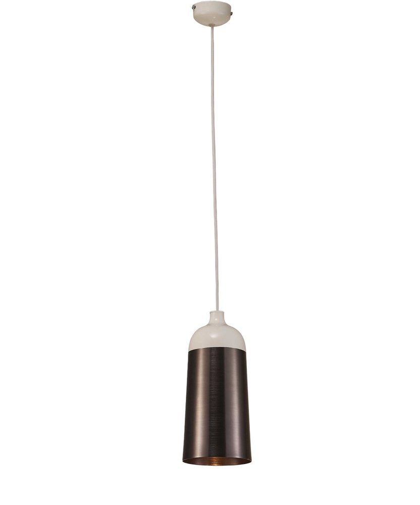 Brown And White Cylinder Metal Ceiling Light With Brown Shades HomeRoots