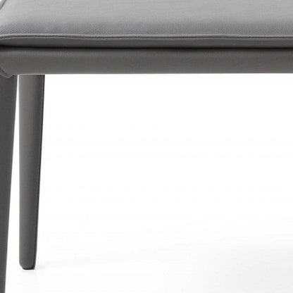 47" Gray Upholstered Faux Leather Bench - FurniFindUSA