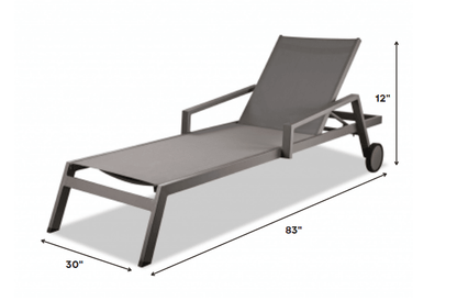 Set Of 2 Taupe Modern Aluminum Chaise Lounges - FurniFindUSA
