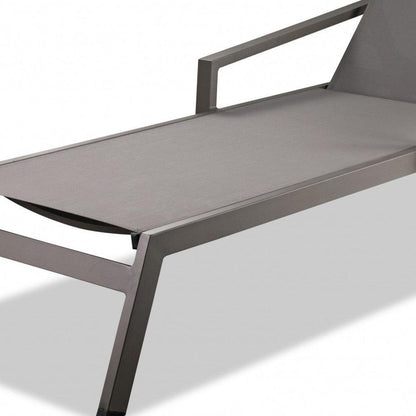 Set Of 2 Taupe Modern Aluminum Chaise Lounges - FurniFindUSA