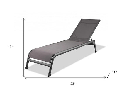 Set of Two 23" Taupe Metal Outdoor Chaise Lounge HomeRoots