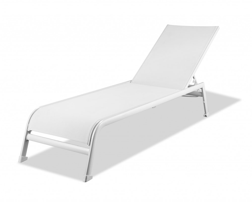 Set of Two 23" White and Chrome Indoor Outdoor Chaise Lounge HomeRoots