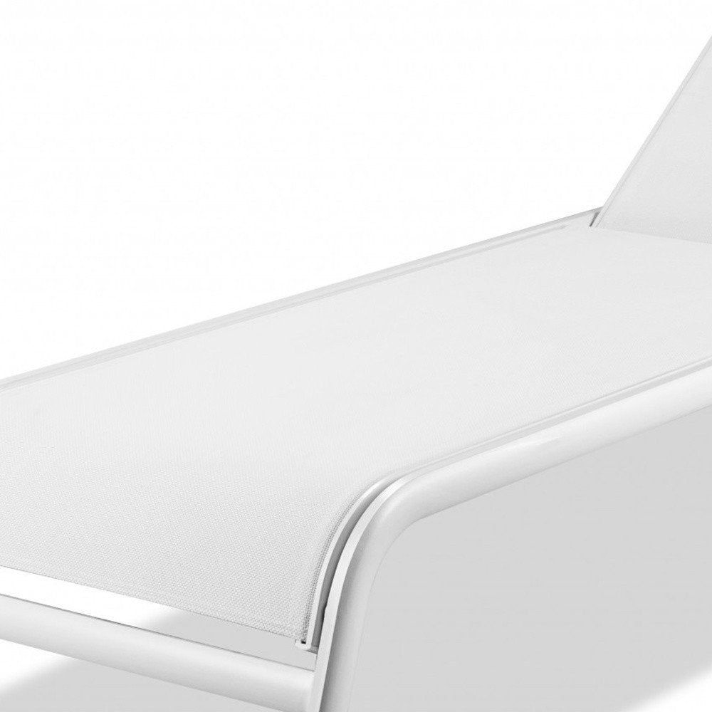 Set of Two 23" White and Chrome Indoor Outdoor Chaise Lounge HomeRoots