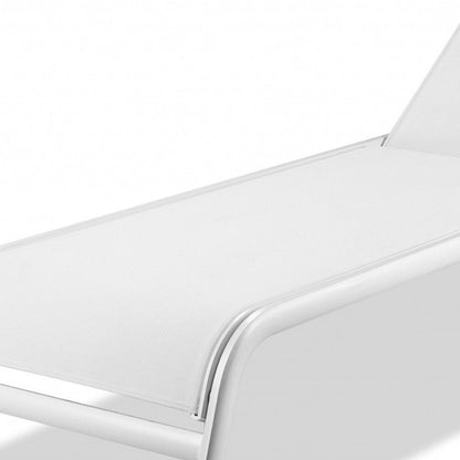 Set of Two 23" White and Chrome Indoor Outdoor Chaise Lounge HomeRoots
