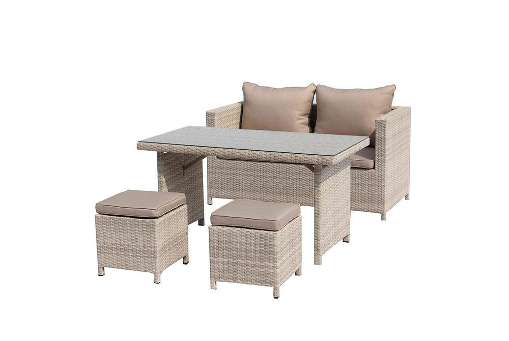 50" Beige Glass And Iron Coffee Table HomeRoots
