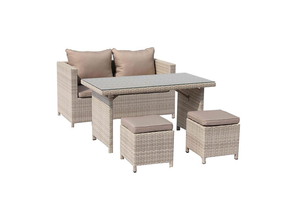 50" Beige Glass And Iron Coffee Table HomeRoots