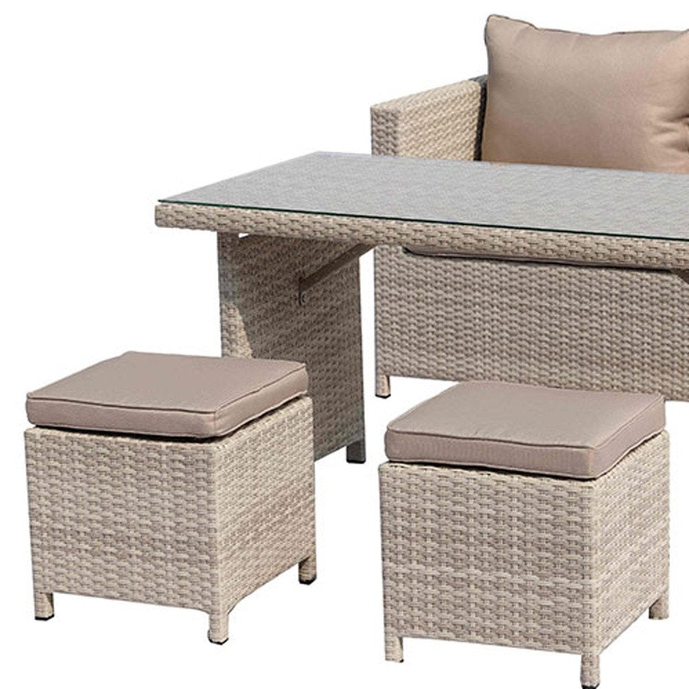 50" Beige Glass And Iron Coffee Table HomeRoots