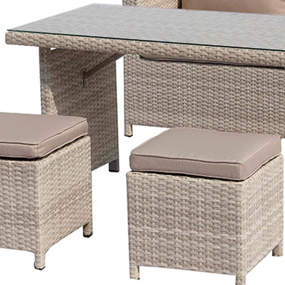 50" Beige Glass And Iron Coffee Table HomeRoots