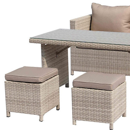 50" Beige Glass And Iron Coffee Table HomeRoots