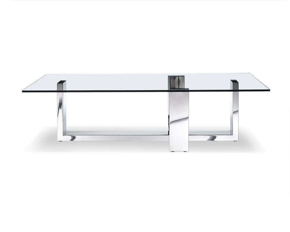 59 X 28 X 16 Clear Glass Coffee Table - FurniFindUSA