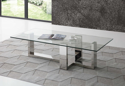 59 X 28 X 16 Clear Glass Coffee Table - FurniFindUSA