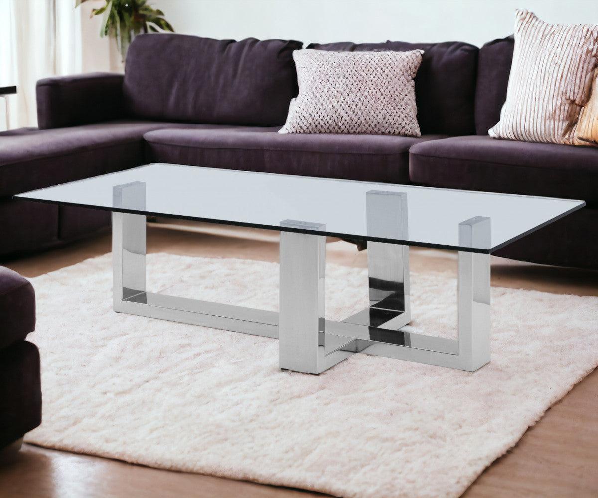 59 X 28 X 16 Clear Glass Coffee Table - FurniFindUSA