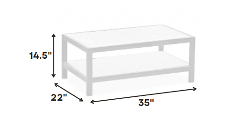 35 X 22 X 14.5 White Aluminum Coffee Table - FurniFindUSA
