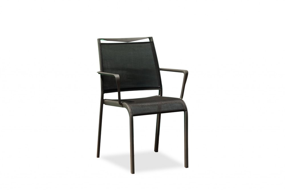 Set of Four Gray Dining Arm Chairs HomeRoots