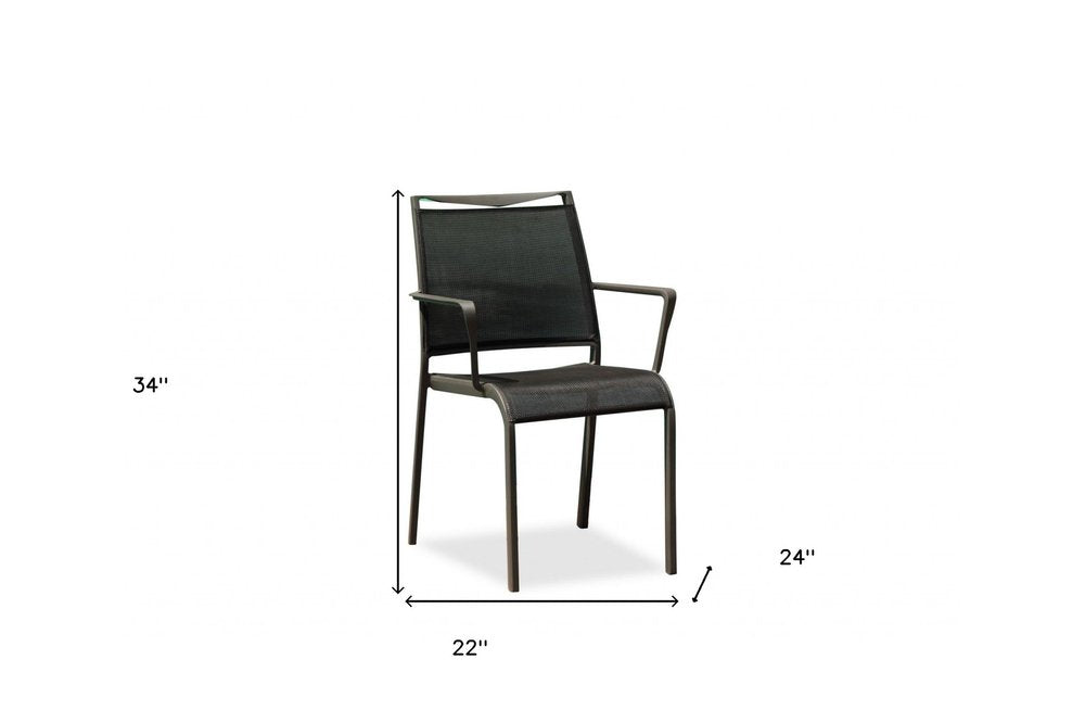 Set of Four Gray Dining Arm Chairs HomeRoots