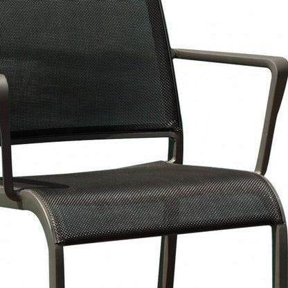 Set of Four Gray Dining Arm Chairs HomeRoots