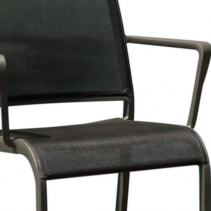 Set of Four Gray Dining Arm Chairs HomeRoots