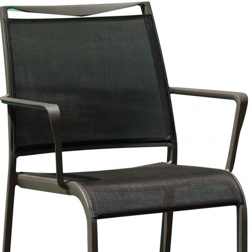 Set of Four Gray Dining Arm Chairs HomeRoots