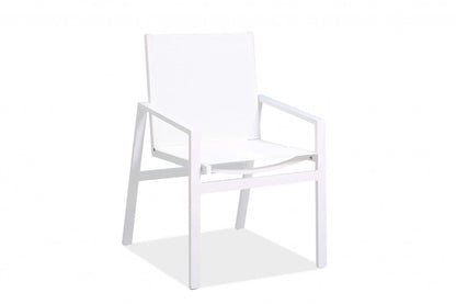 Set of Two 22" White Metal Indoor Outdoor Dining Chair HomeRoots