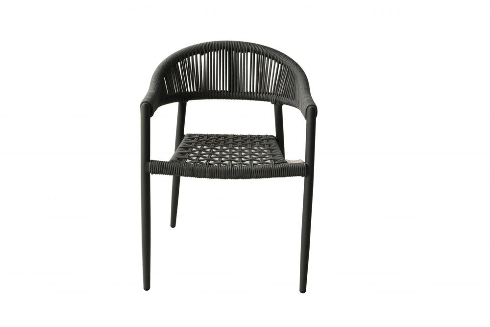 Set of Four 22" Gray Aluminum Outdoor Arm Chair — view 1