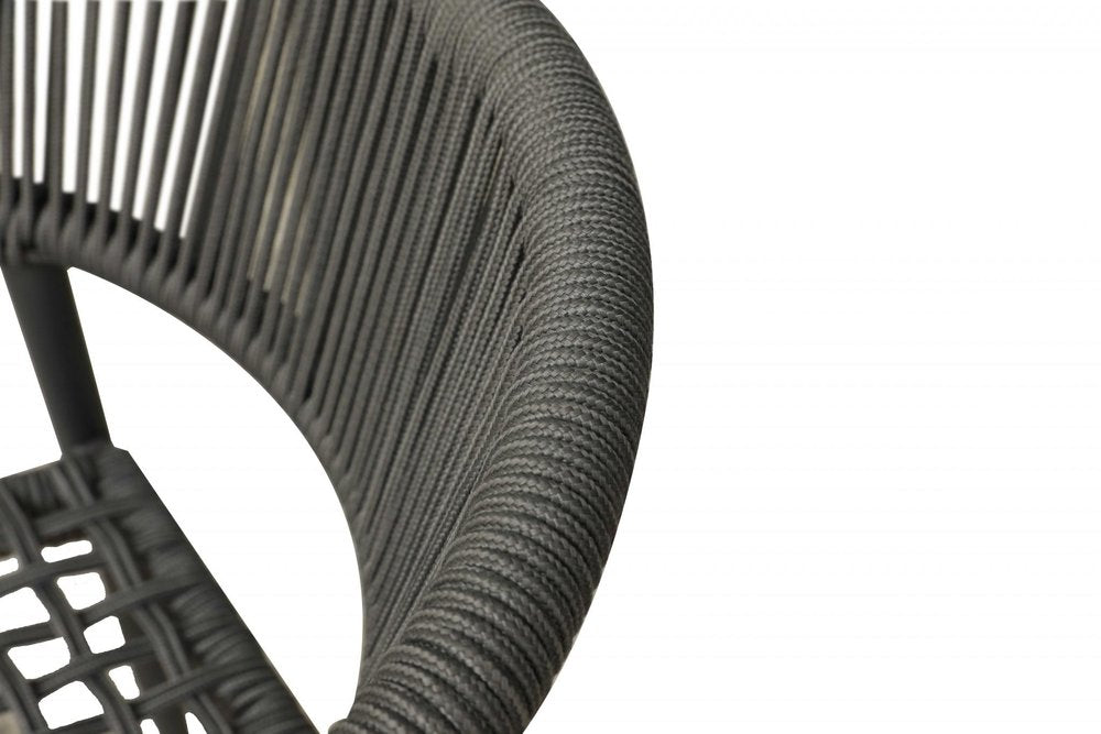 Set of Four 22" Gray Aluminum Outdoor Arm Chair — view 3