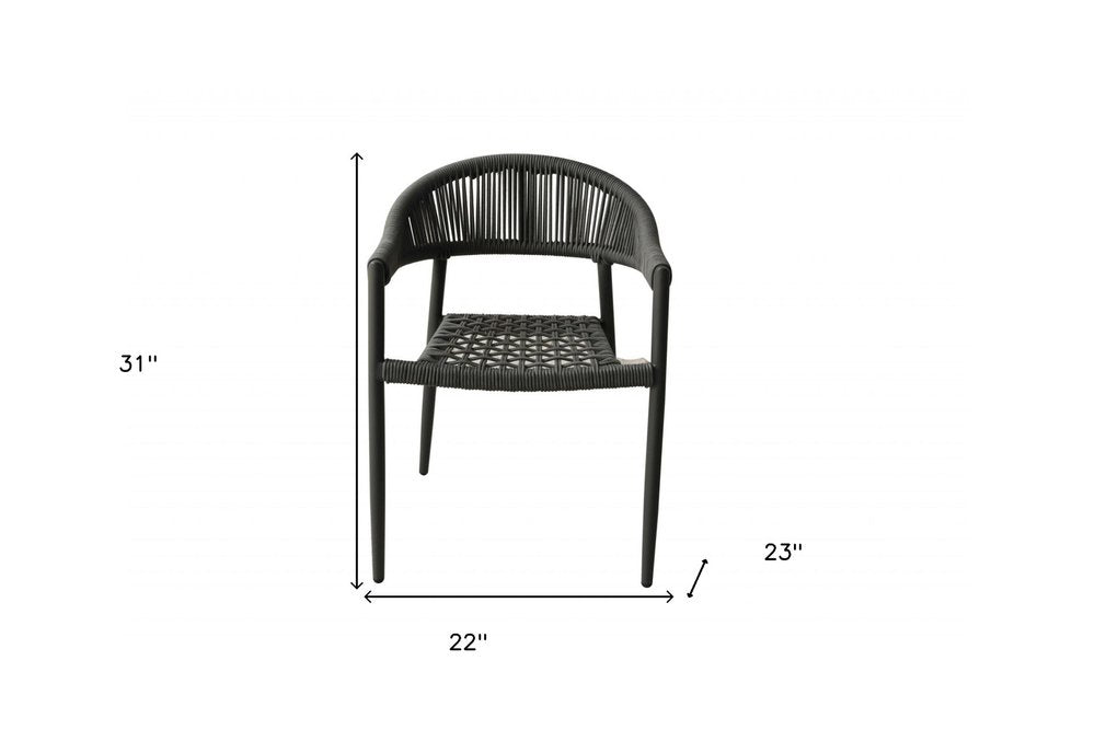 Set of Four 22" Gray Aluminum Outdoor Arm Chair — view 4