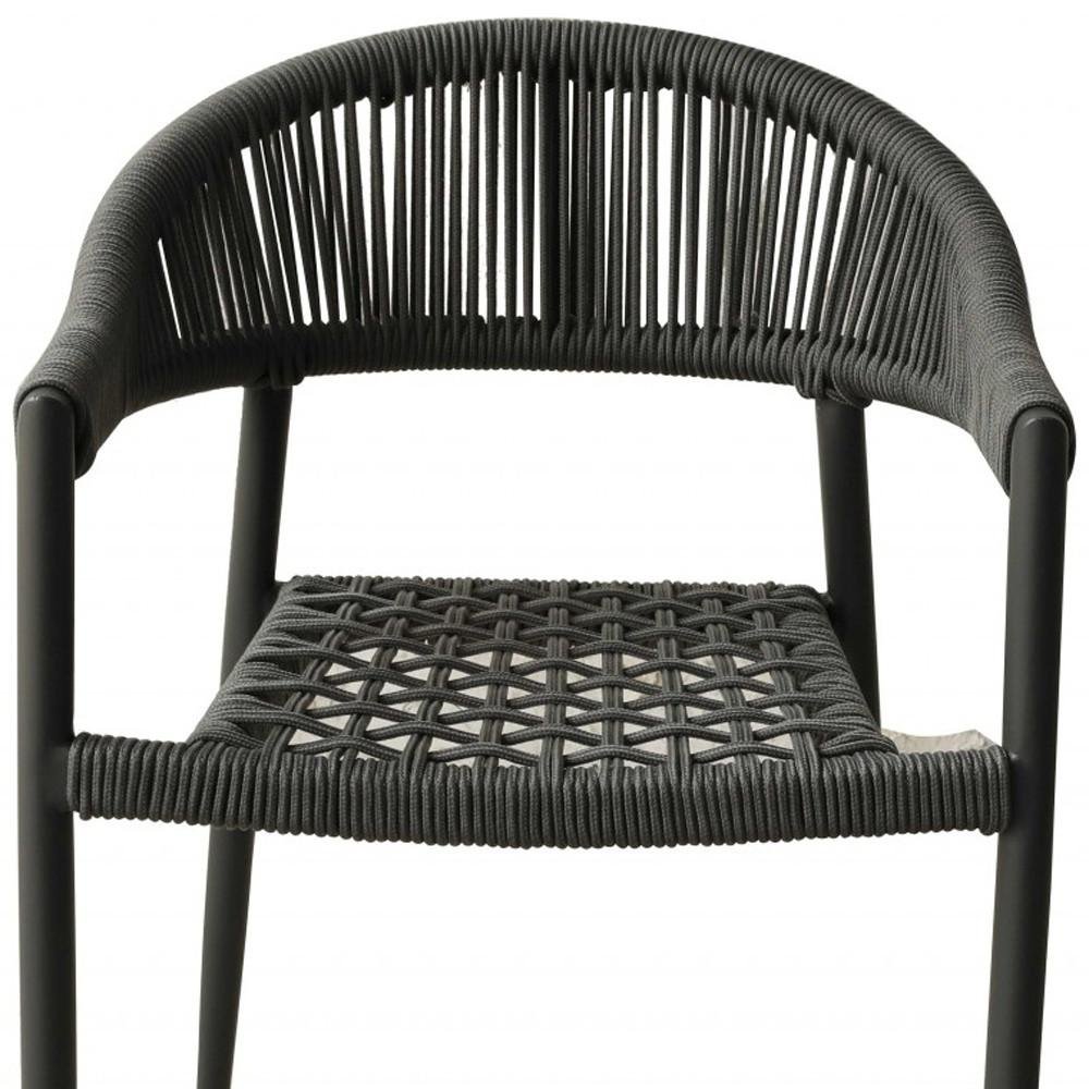 Set of Four 22" Gray Aluminum Outdoor Arm Chair — view 6