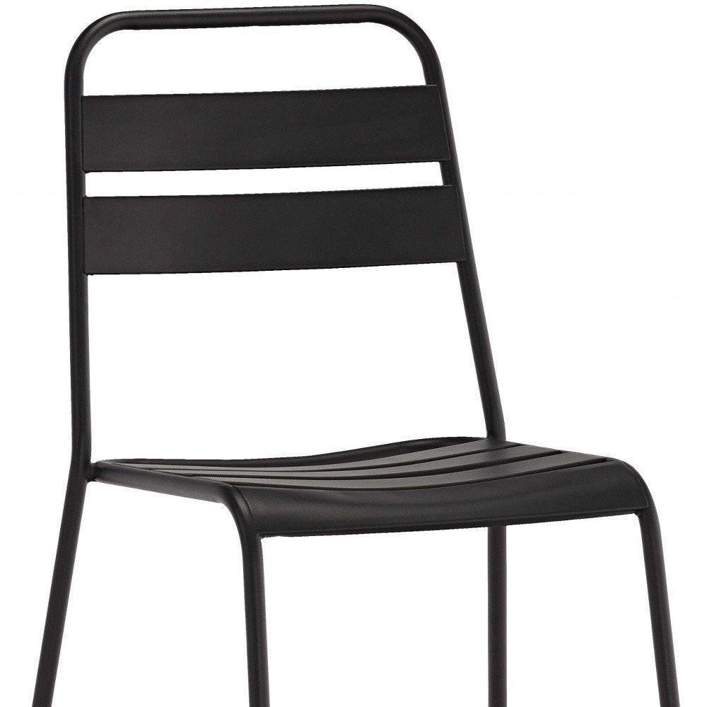 Set of Four Gray Faux Leather Dining Side Chairs HomeRoots