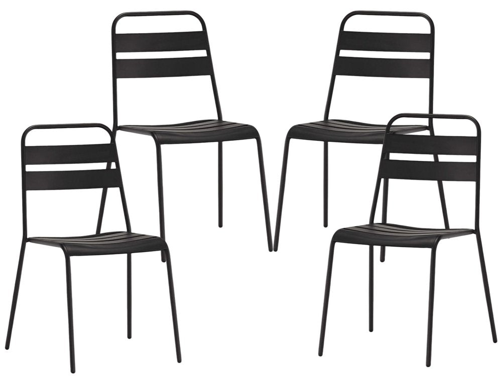 Set of Four Gray Faux Leather Dining Side Chairs HomeRoots