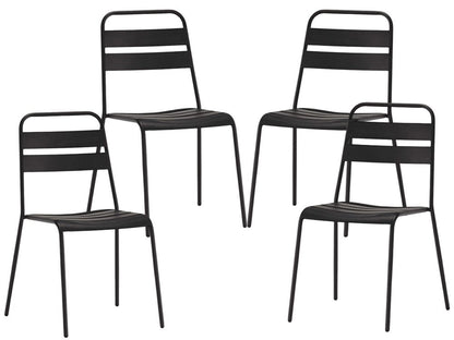 Set of Four Gray Faux Leather Dining Side Chairs HomeRoots