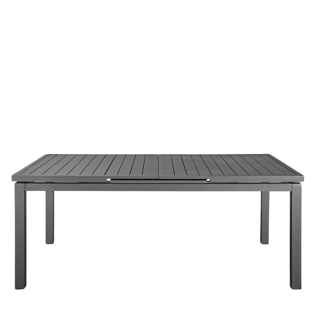 71" Gray Aluminum Extendable Outdoor Dining Table