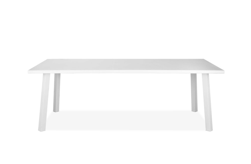 87" White Aluminum Outdoor Dining Table HomeRoots