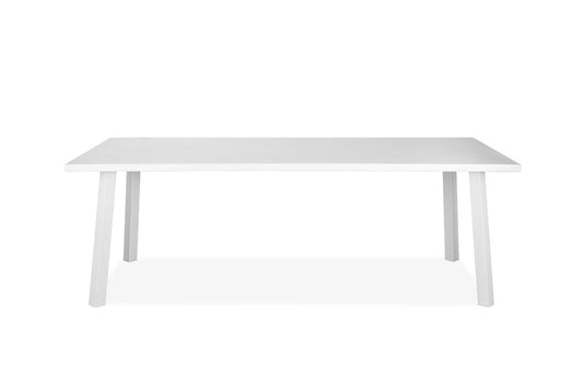 87" White Aluminum Outdoor Dining Table HomeRoots
