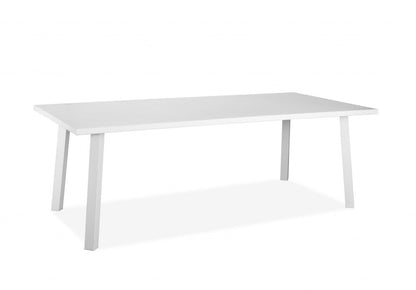 87" White Aluminum Outdoor Dining Table HomeRoots